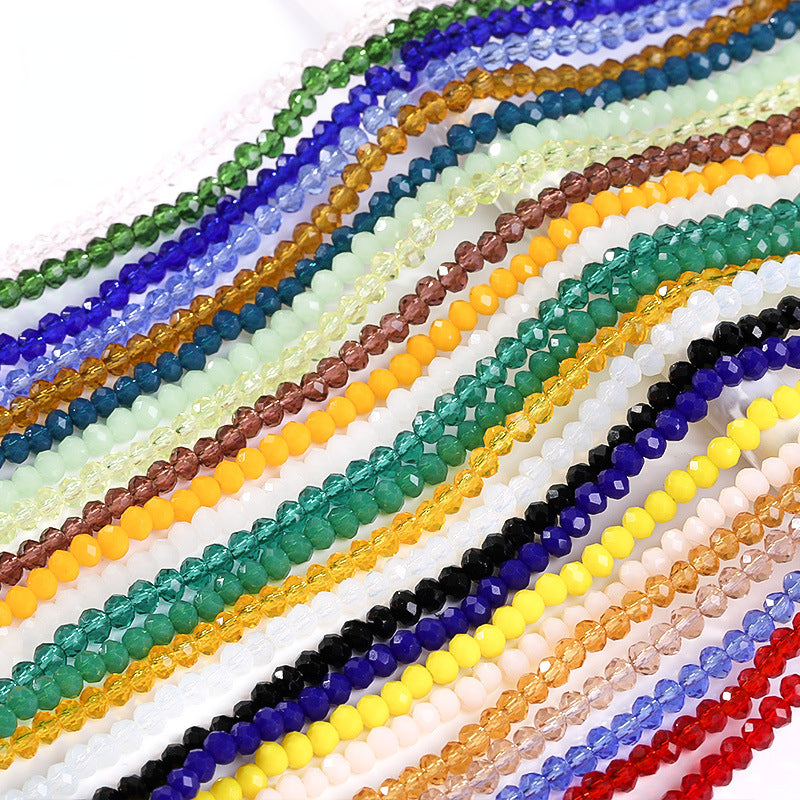 10-pack Crystal Through-hole Glass Flat Beads with A Diameter of 2mm Are Suitable for Bracelet Necklace Jewelry Diy Materials