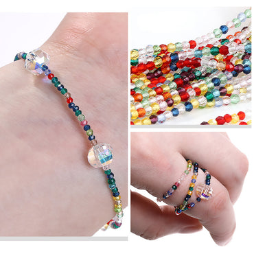 1mm 10-pack Crystal Flat Glass Beads Hand Make Necklace Bracelet Jewelry DIY Beads