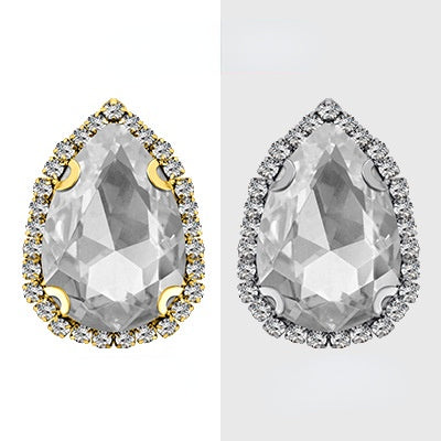 【10pcs】7*10mm Crystal with Gold/silver Base Suitable for Clothing and Wedding Decoration Accessories