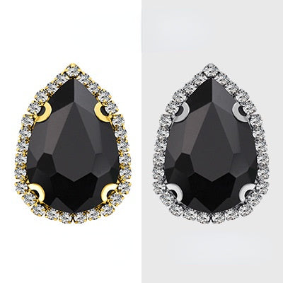 【10pcs】7*10mm Crystal with Gold/silver Base Suitable for Clothing and Wedding Decoration Accessories