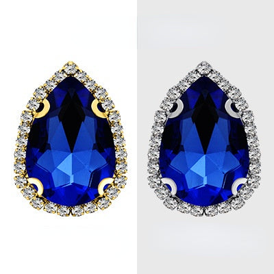 【10pcs】7*10mm Crystal with Gold/silver Base Suitable for Clothing and Wedding Decoration Accessories