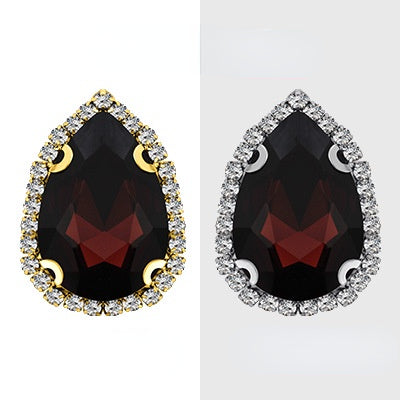 【10pcs】7*10mm Crystal with Gold/silver Base Suitable for Clothing and Wedding Decoration Accessories