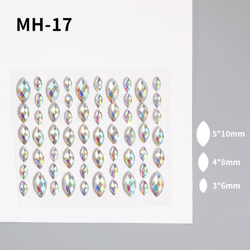 Butterfly Rhinestone Tear Eye Paste Pearl Glue Eyebrow Paste Eye Paste Forehead Face Paste Rhinestone Resin Gem Nail DIY