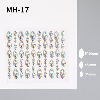 Butterfly Rhinestone Tear Eye Paste Pearl Glue Eyebrow Paste Eye Paste Forehead Face Paste Rhinestone Resin Gem Nail DIY
