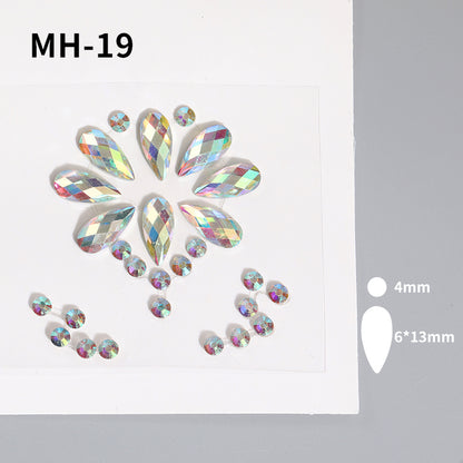 Butterfly Rhinestone Tear Eye Paste Pearl Glue Eyebrow Paste Eye Paste Forehead Face Paste Rhinestone Resin Gem Nail DIY