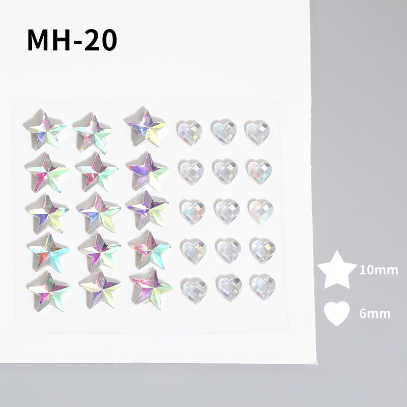 Butterfly Rhinestone Tear Eye Paste Pearl Glue Eyebrow Paste Eye Paste Forehead Face Paste Rhinestone Resin Gem Nail DIY