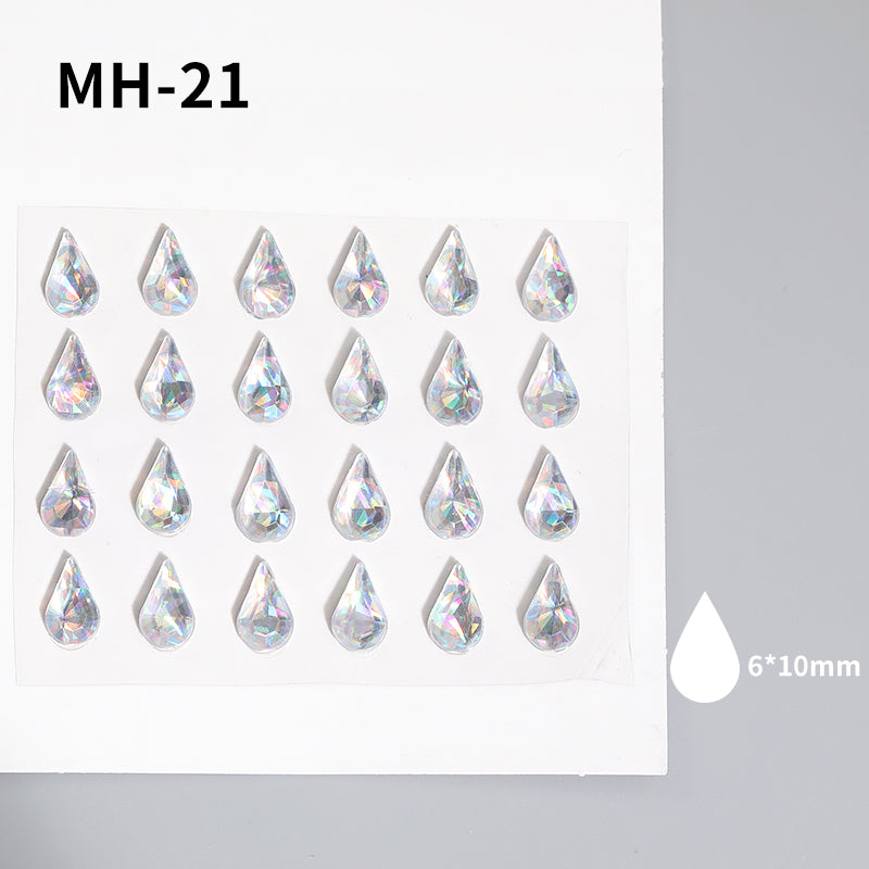 Butterfly Rhinestone Tear Eye Paste Pearl Glue Eyebrow Paste Eye Paste Forehead Face Paste Rhinestone Resin Gem Nail DIY