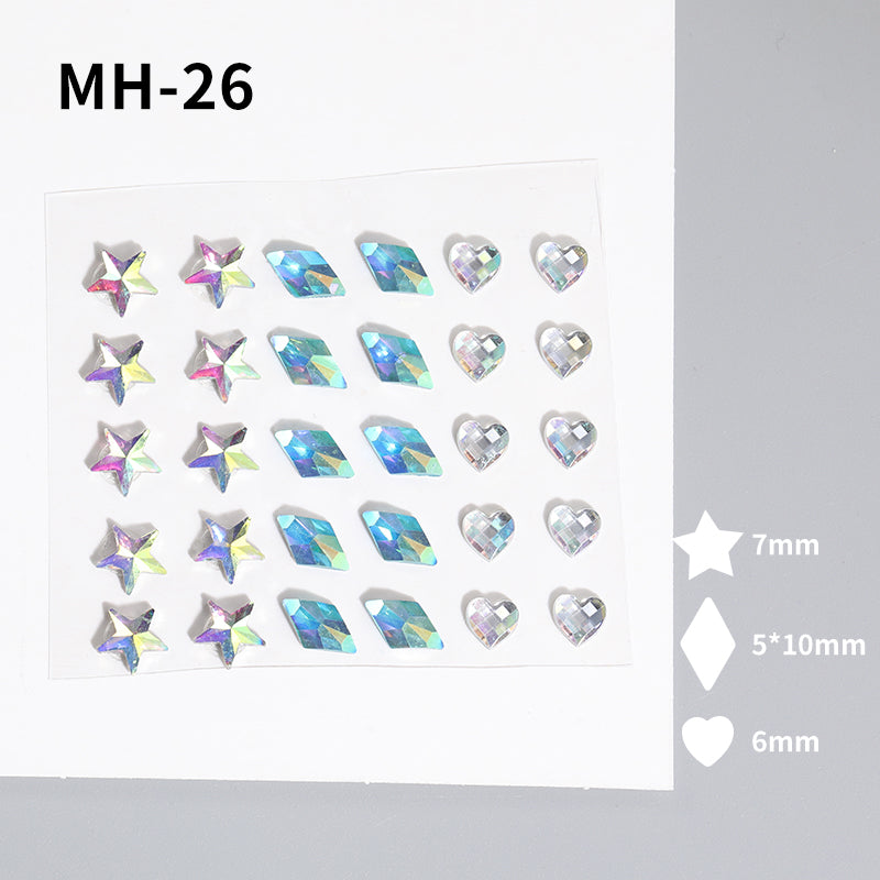 Butterfly Rhinestone Tear Eye Paste Pearl Glue Eyebrow Paste Eye Paste Forehead Face Paste Rhinestone Resin Gem Nail DIY