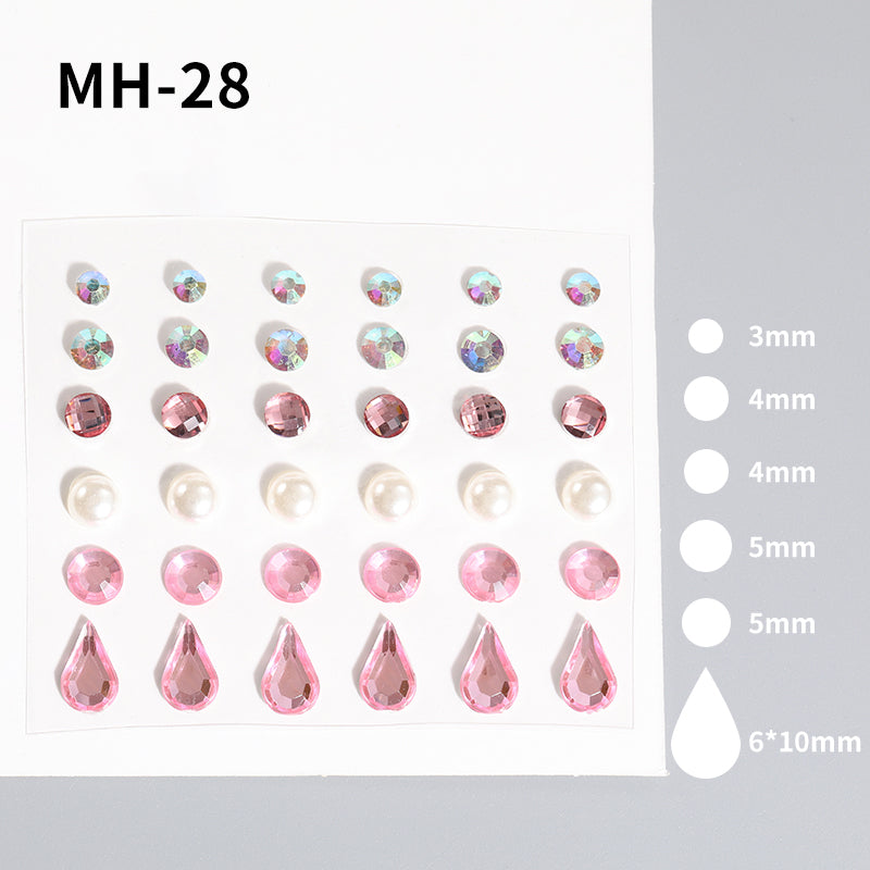 Butterfly Rhinestone Tear Eye Paste Pearl Glue Eyebrow Paste Eye Paste Forehead Face Paste Rhinestone Resin Gem Nail DIY
