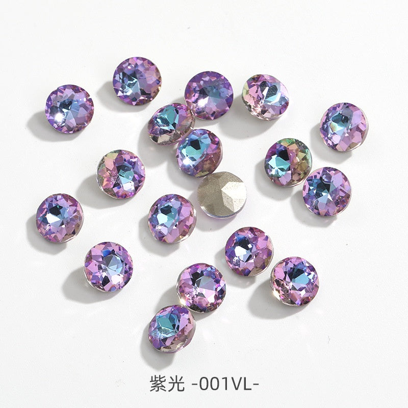 Hot Sell K9 Fancy Point Bottom Gemstone Flower Shape Nail Art Decoration Crystal Rhinestone
