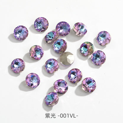 Hot Sell K9 Fancy Point Bottom Gemstone Flower Shape Nail Art Decoration Crystal Rhinestone