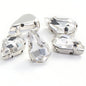 50pcs 5*8/6*10mm Thin Drop Sew On Rhinestone With Silver Claw Crystal for Dress Shoes Crafts