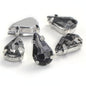 50pcs 5*8/6*10mm Thin Drop Sew On Rhinestone With Silver Claw Crystal for Dress Shoes Crafts