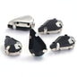 50pcs 5*8/6*10mm Thin Drop Sew On Rhinestone With Silver Claw Crystal for Dress Shoes Crafts