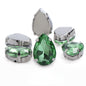50pcs 10*14/13*18mm Sew on Rhinestone Glass Crystal with Silver Claw Stones for Cloth Making