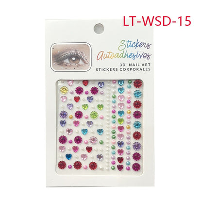 Colorful Super Shiny Rhinestone Stickers for Masquerade Parties DIY Makeup Kit
