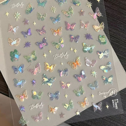 Butterfly Tattoo Sticker Waterproof Glitter Butterfly Princess Face Sticker
