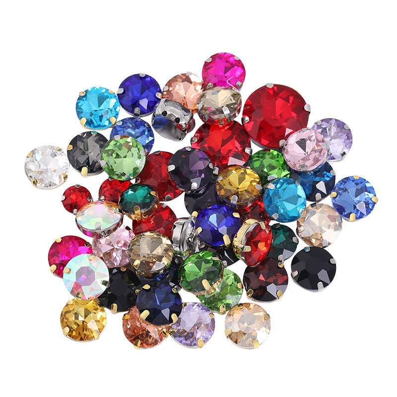 14mm Four-corner Gem Flower Claw Rhinestone with Bottom Support Hand Stitched Clothing Accessories Footwear Accessories