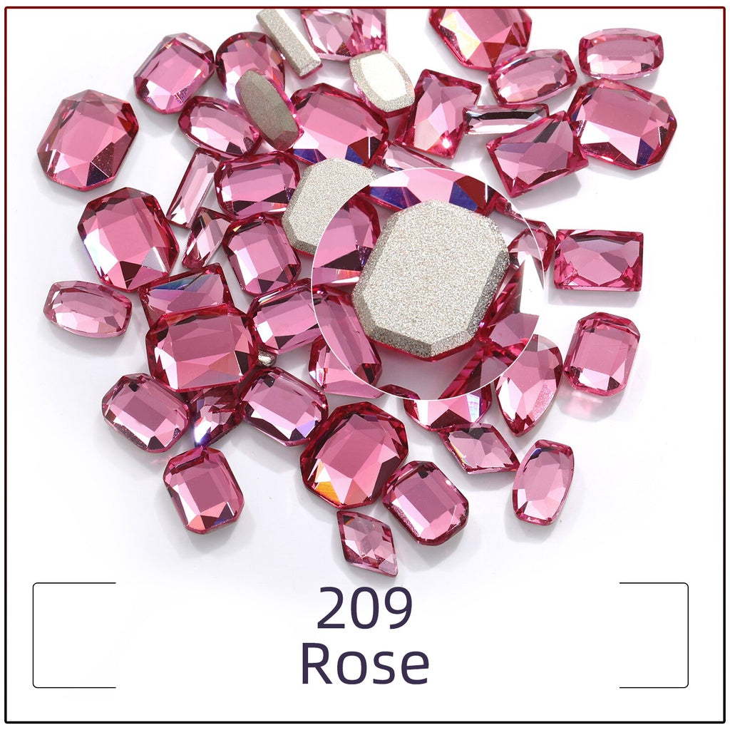 TonyBead 20Pcs Mixed Shape Flatback Stone Gem Glass Nail Art Rhinestone For Jewelry Making Loose Strass Crystal Nail Accessories Nail Drill kuku