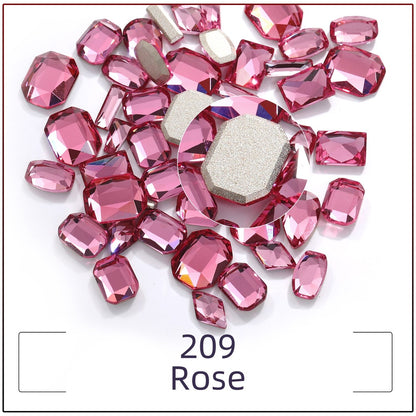 TonyBead 20Pcs Mixed Shape Flatback Stone Gem Glass Nail Art Rhinestone For Jewelry Making Loose Strass Crystal Nail Accessories Nail Drill kuku