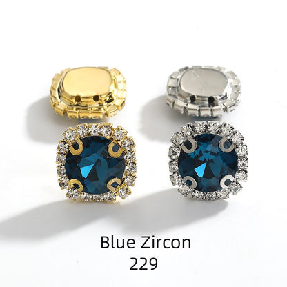 10pcs Gemstone Flower Rhinestone Round Crystal Pointback Strass Jewerlry Stone With Claw DIY Sewing Buttons In Clothes