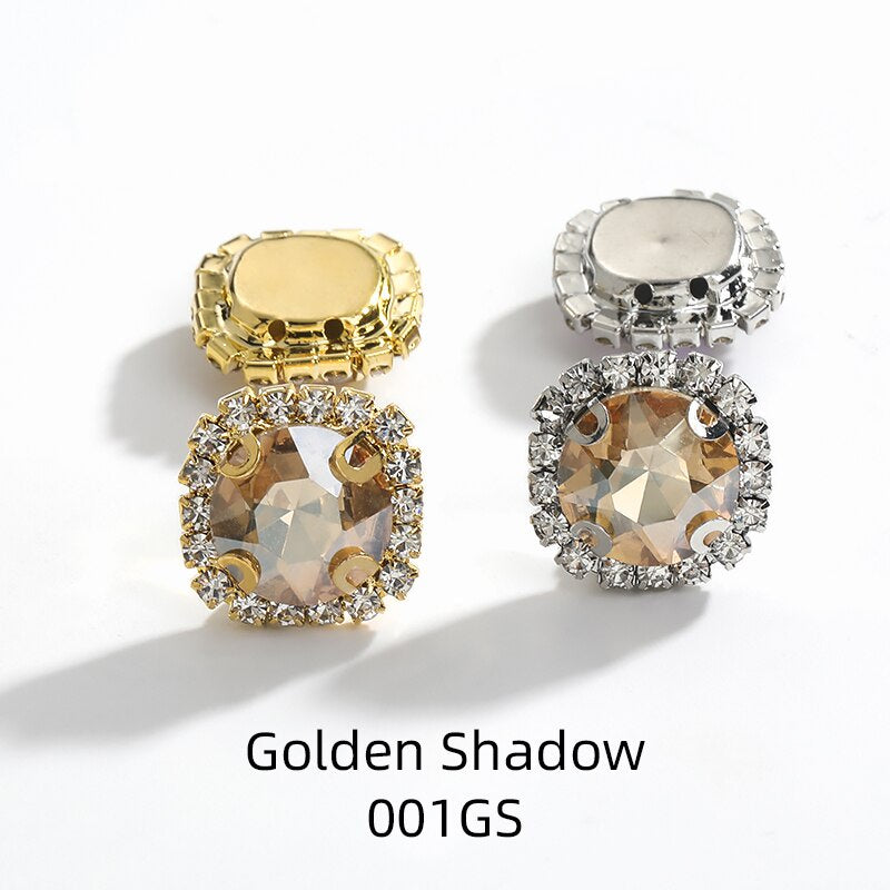 10pcs Gemstone Flower Rhinestone Round Crystal Pointback Strass Jewerlry Stone With Claw DIY Sewing Buttons In Clothes