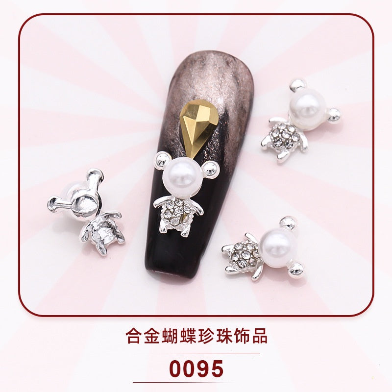3D Nail Art Charms  Alloy Nail Jewelry Transparent Shiny Charm Metal Gemstone Fashion DIY Nail Art Decorations