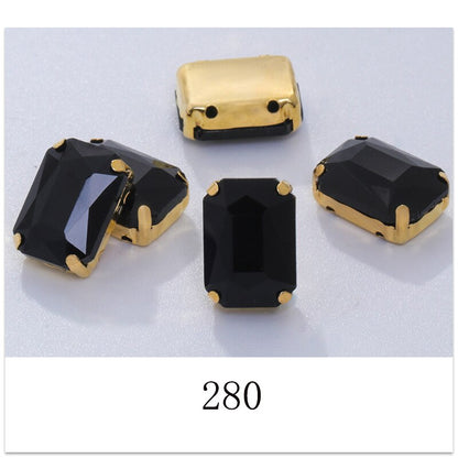 Rectangle Shape 10X14 13X18mm Glass Rhinestones With Claw Sew On Stone Strass Diamond For Clothes Rhinestones for Crystal Crafts