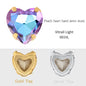 Heart Shape Glass Pointback K9 Crystal with Gold Bottom Sew on Rhinestone DIY Clothing Decoration