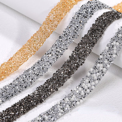 Resin Strip with Costume Rhinestone Strip Patch with Back Rubber Crystal Lace Diy Handmade Jewelry Accessories