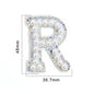 TonyBead 26 English Alphabet A-Z Pearl Letter Patches Rhinestone Patch Sewing On Patches Stripe Badge DIY Name
