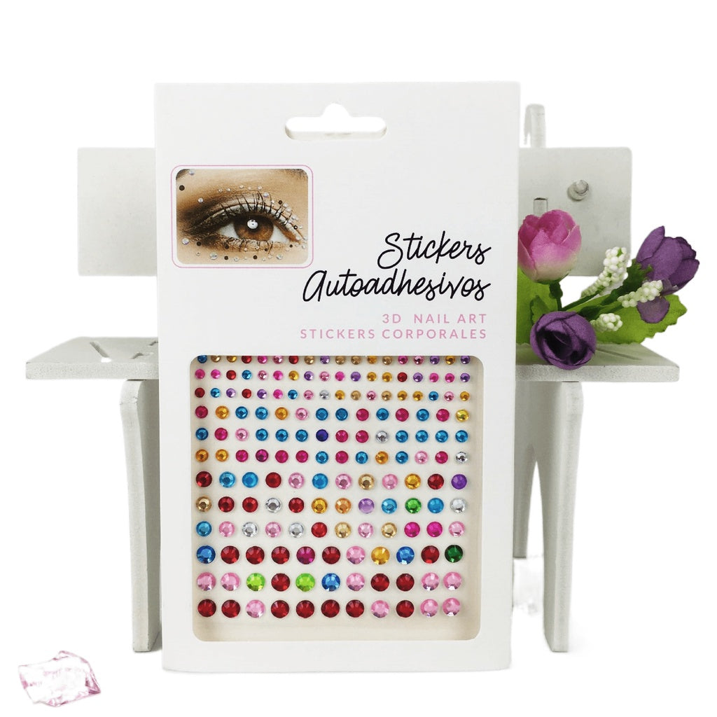 Cross-Border Hot Sell Face Rhinestone Diamond Sticker Eyebrow Eye Pad Forehead Face Decoration Acrylic Crystal Sticker Party Diamond Sticker