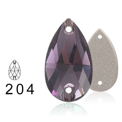 7 * 12Mm water drop flat buckle handmade perforated hand sewn drill clothing accessories high-grade rhinestone water drop hand sewn stone