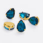 【ready stock】Yichuan Drop Rhinestone Sew-on Glass Golden Base Stones Crystal For Decoration and Crafts Clothes Sewn Rhinestones For Needlework
