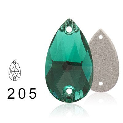 11 * 18Mm water drop flat buckle handmade perforated hand sewn drill clothing accessories high-grade rhinestone water drop hand sewn stone