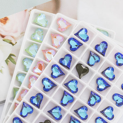 10pcs Rhinestones Nails Accessories Hearts Glass Parts Supplies Luxury Nail sticker Zircon Wholesale Crystals Glitters Jewelry