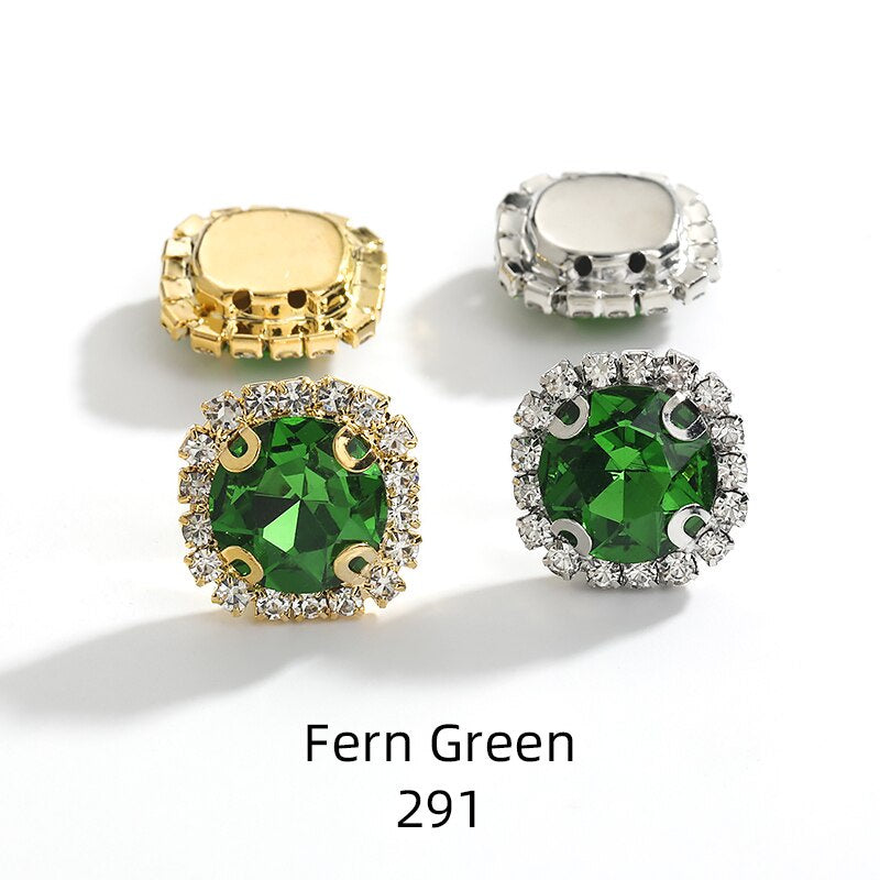 10pcs Gemstone Flower Rhinestone Round Crystal Pointback Strass Jewerlry Stone With Claw DIY Sewing Buttons In Clothes