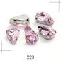 20pcs 5x8/6x10mm Drop Crystal Stone With silver bottom Rhinestone for Sewing on Clothes Sewn on Rhinestone for Needlework