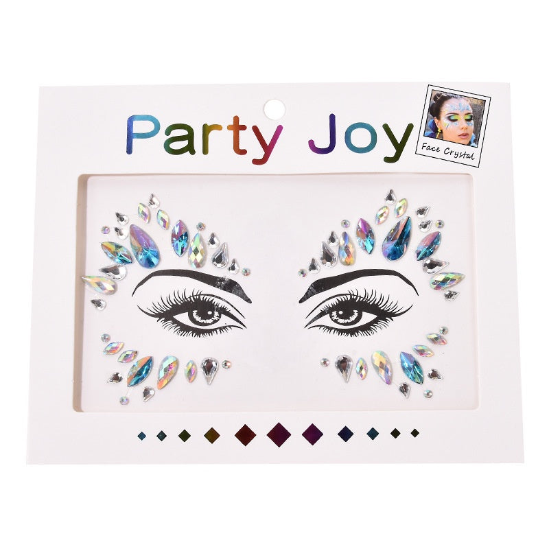 Electronic Music Festival Face Pasters Children's Stage Performance Face Stickers Stickers Crystal Eyes Rhinestone Stickers