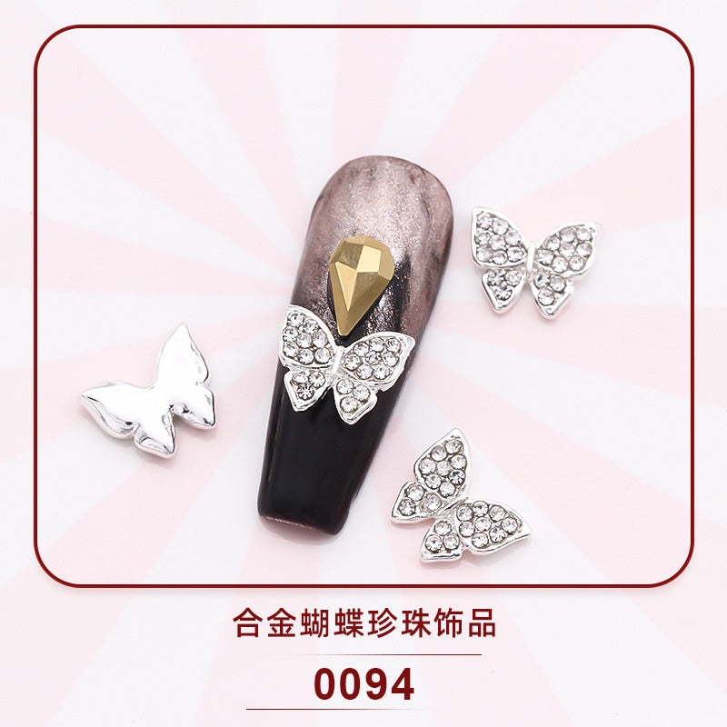 3D Nail Art Charms  Alloy Nail Jewelry Transparent Shiny Charm Metal Gemstone Fashion DIY Nail Art Decorations