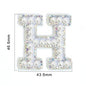 TonyBead 26 English Alphabet A-Z Pearl Letter Patches Rhinestone Patch Sewing On Patches Stripe Badge DIY Name