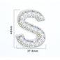 TonyBead 26 English Alphabet A-Z Pearl Letter Patches Rhinestone Patch Sewing On Patches Stripe Badge DIY Name