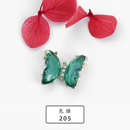 【2pcs】New Design Gem Designs Nail Butterfly Alloy Crystal Stones For Nail Art Decoration