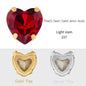 Heart Shape Glass Pointback K9 Crystal with Gold Bottom Sew on Rhinestone DIY Clothing Decoration