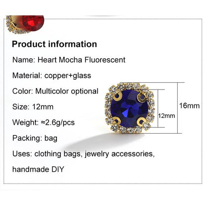 10pcs Gemstone Flower Rhinestone Round Crystal Pointback Strass Jewerlry Stone With Claw DIY Sewing Buttons In Clothes