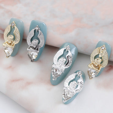 Nail Art Rhinestone Charms 2PCS Metal Alloy Logo 3D Nail Art Jewelry Decoration Accessories for Nails