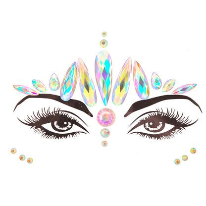 EDM Electronic Music Festival Face Pasters Eyebrow Stick-on Crystals Resin Drill Carnival Diamond Sticker Masquerade Face Decoration