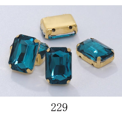 Rectangle Shape 10X14 13X18mm Glass Rhinestones With Claw Sew On Stone Strass Diamond For Clothes Rhinestones for Crystal Crafts