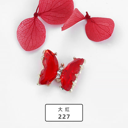 【2pcs】New Design Gem Designs Nail Butterfly Alloy Crystal Stones For Nail Art Decoration