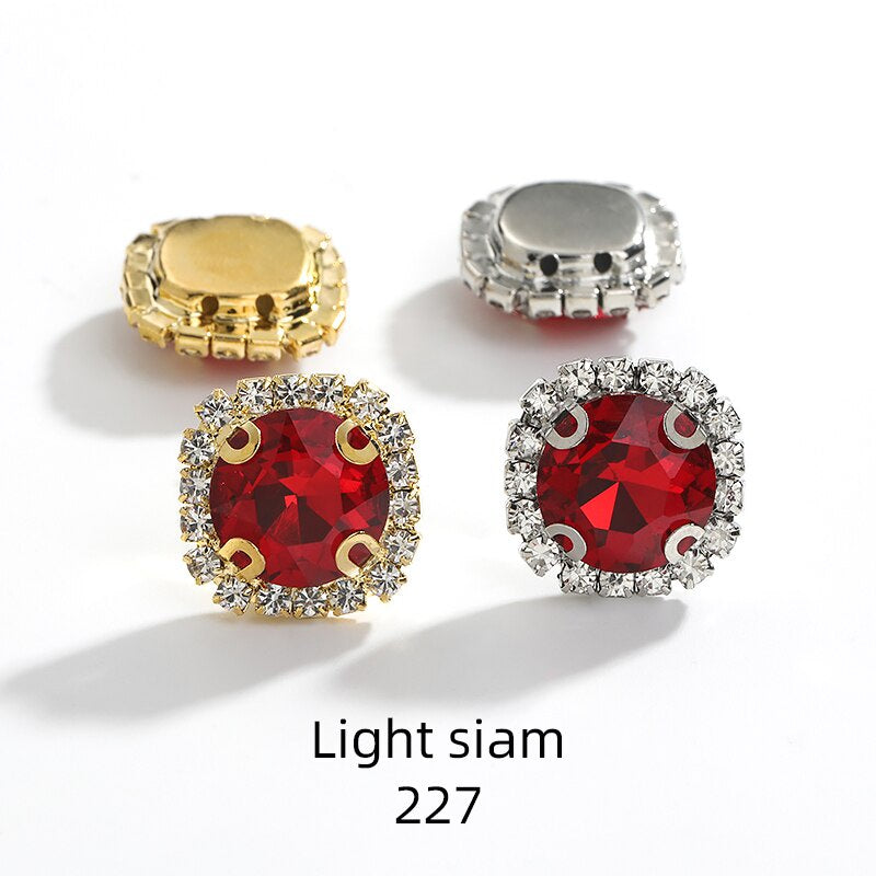 10pcs Gemstone Flower Rhinestone Round Crystal Pointback Strass Jewerlry Stone With Claw DIY Sewing Buttons In Clothes